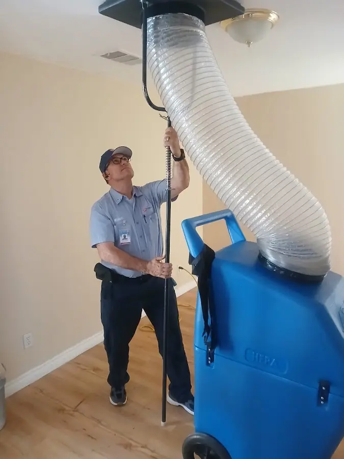 Mini Split Installation technician using HEPA equipment in Maple Grove